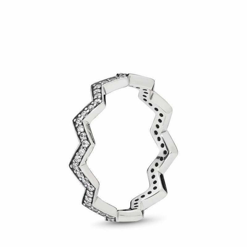 Anillos Apilables Pandora Shimmering Zigzag Argint (J1HugKZC)